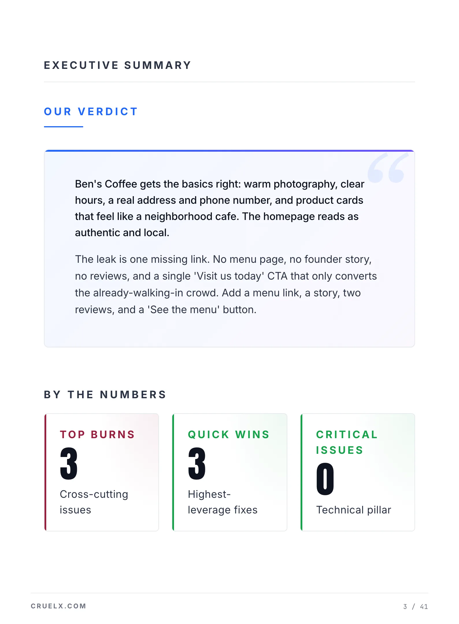 Report executive summary